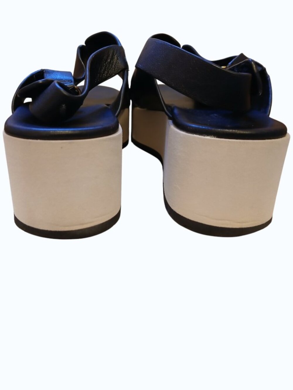 VINCE Jenaya Black Leather Sport Platform Sandals - Picture 9 of 15